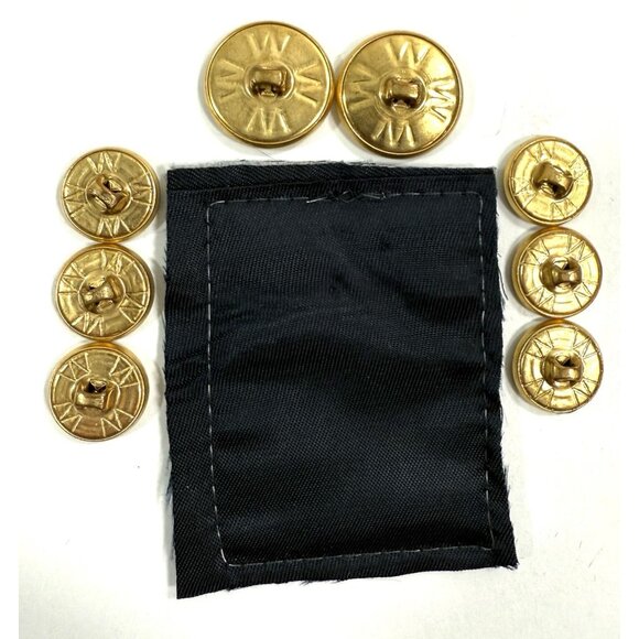 Hart Schaffner Marx Gold Tone Replacement Buttons 8 Laurel Wreath Waterbury USA - Picture 3 of 8